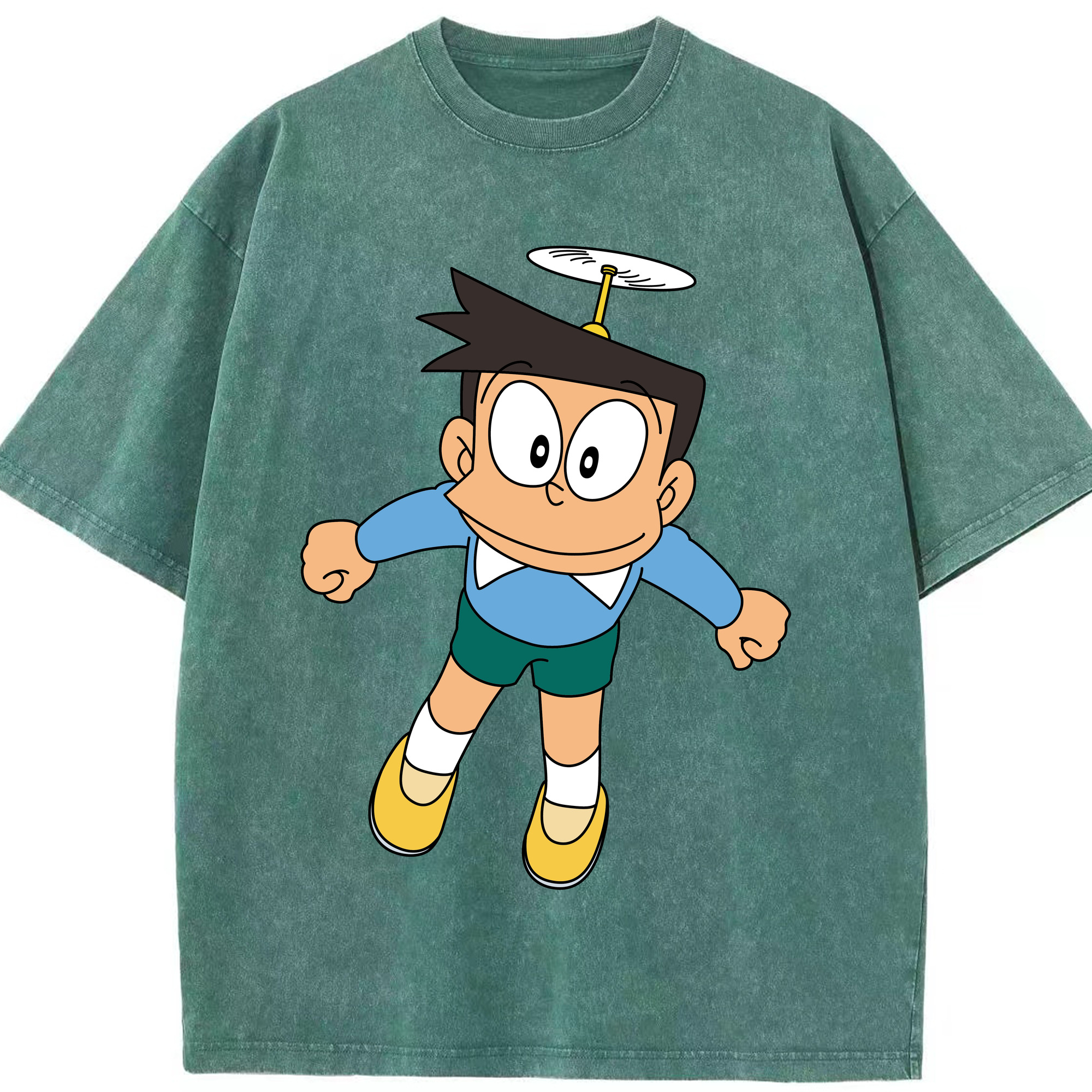 （画像用） ドラえもん 骨川 スネ夫 Doraemon Honekawa Suneo 綿100% ヴィンテージ風 半袖Tシャツ（フロントプリント）